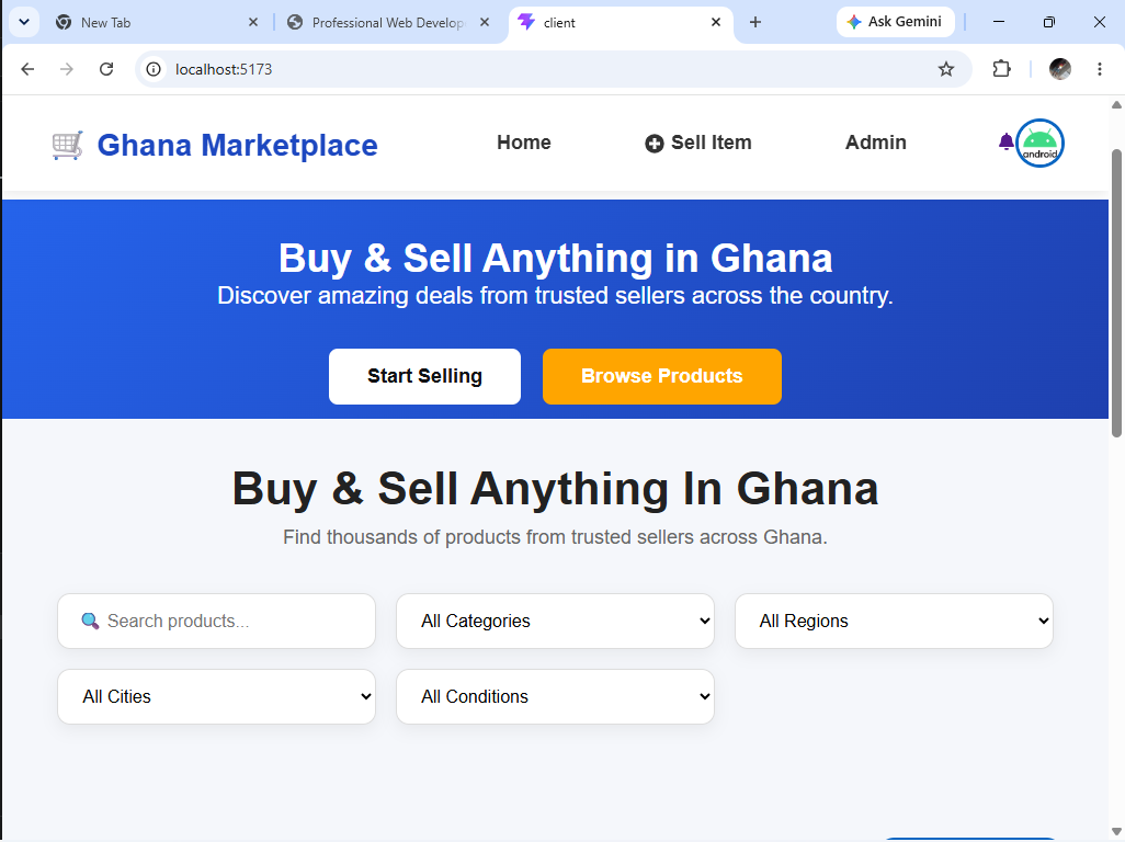 E-commerce website project by D. ASANTE DIGITAL SOLUTIONS
