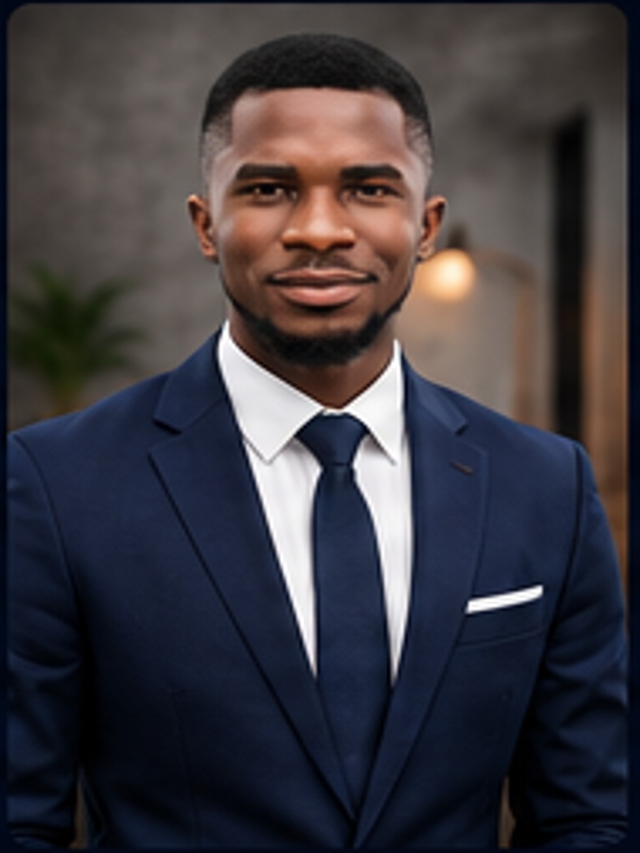 Asante Daniel, founder of D. ASANTE DIGITAL SOLUTIONS in a professional suit